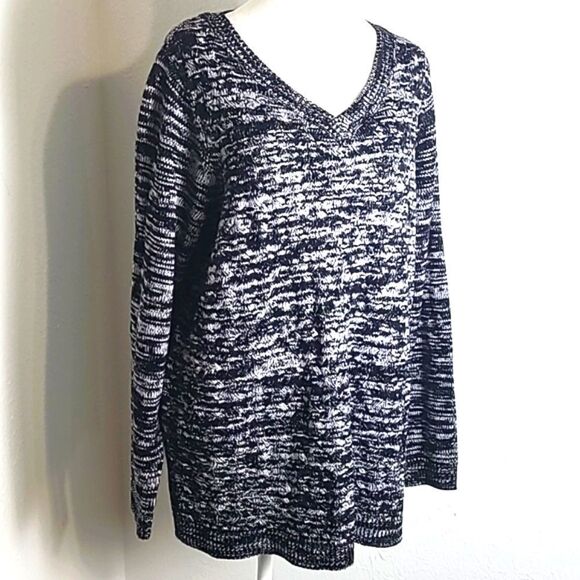 Croft & Barrow Black Tweed Pullover Sweater, Size 1X - Picture 2 of 7